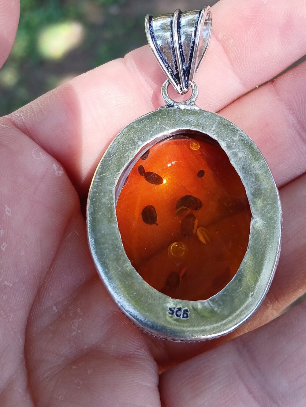 New Oversized Amber 925 Silver Pendant. - Picture 2 of 10